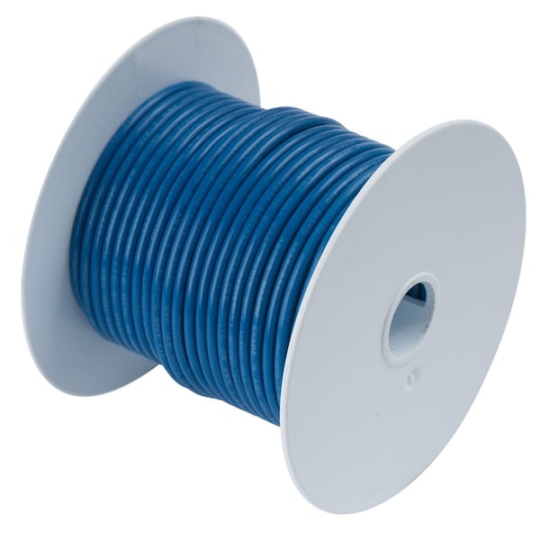 Primary Wire, Marine, 16 AWG, 1C C, Blue, Vinyl, Stranded, 600V, 250 ft.